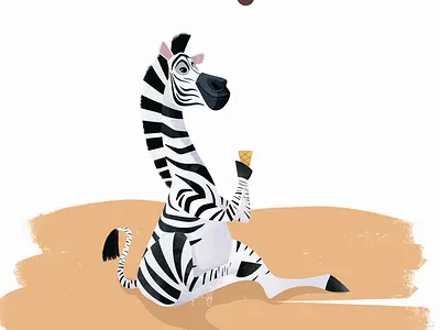 Ice Cream Delight: Zebra animation animation beach cartoon zebra cute zebra drawing digital painting family friendly ice cream illustration kids fun leeds castle leisure activities procreate sands summer summer holidays summertime wildlife character zebra