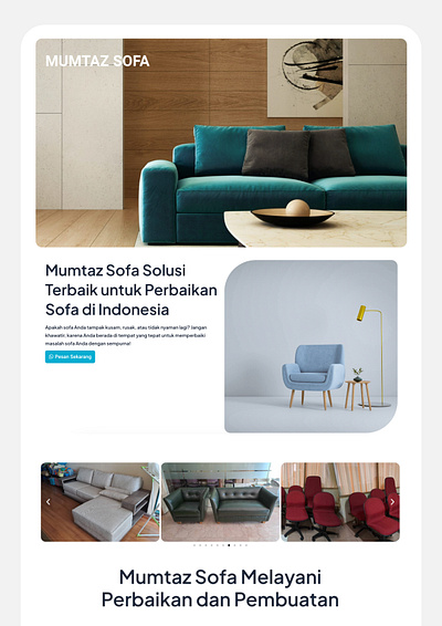 Landing Page - Mumtaz Sofa branding landing page ui