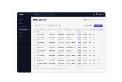 Large Table Design crm dailyui data dataviz erp fintech lagretable list passenger table table ui uiux design user list user table userdata