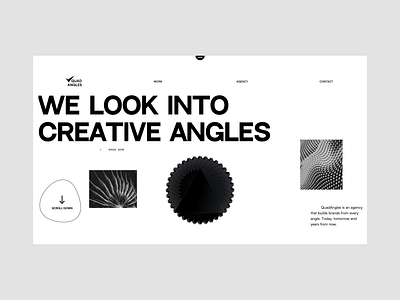 Creative Interaction - QuadAngles black and white branding concept creative creative design creative mouse animation creative website design homepage minimal mouse animation mouse interaction platform ui ui design ux ux design web agency web design website