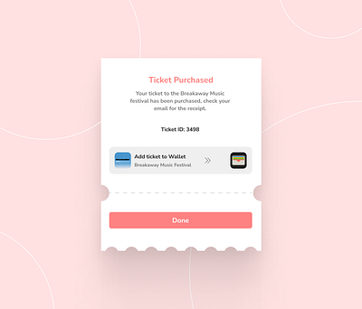 Daily UI 017 - Purchase Receipt app branding buy design done figma graphic design icon illustration logo pink purchase receipt ticket ui ux wallet
