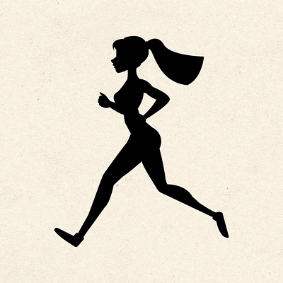 Woman jogging character design flat graphic design illustration minimalistic vector