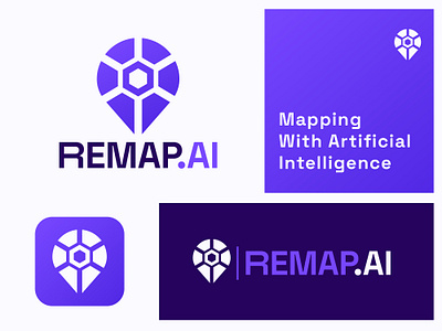 Remap.ai logo design logo design purple logo tech design tech logo visual identity