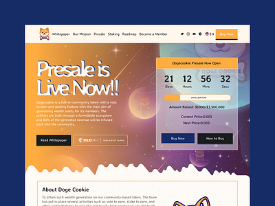 Doge Cookie Token Landing Page design ui ui design web design website