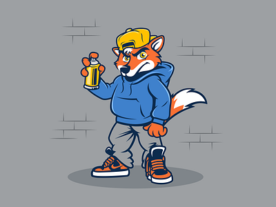 Graffiti Fox fox graffiti illustration mascot nike puppy sneaker sportlogo street vector art