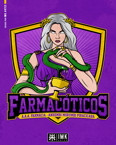 Atlética Farmacóticos - Farmácia - UAM Piracicaba atletica esports goddess illustration logo atletica mascot mascot design mascot logo