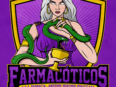 Atlética Farmacóticos - Farmácia - UAM Piracicaba atletica esports goddess illustration logo atletica mascot mascot design mascot logo