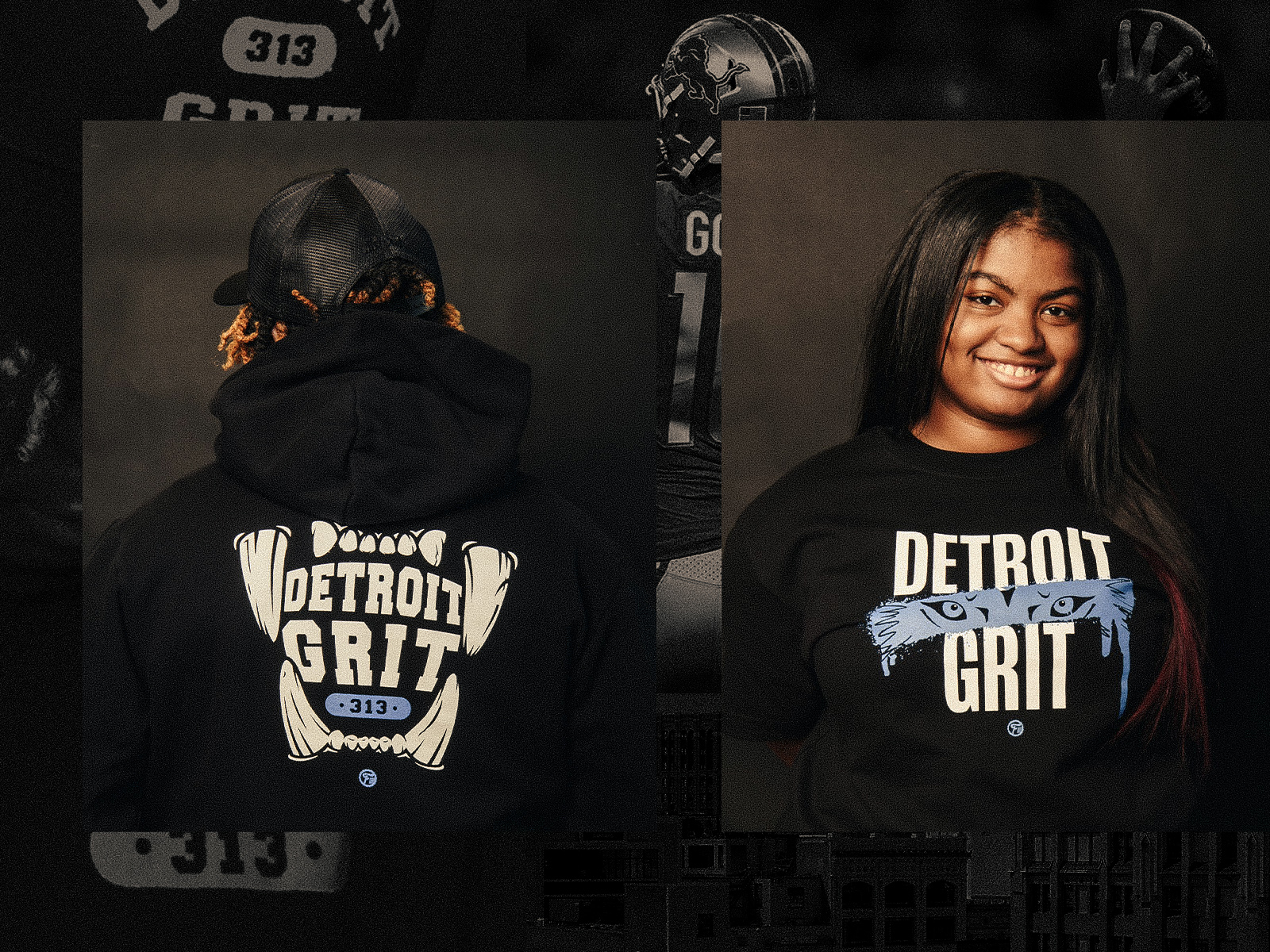 Nfl Detroit Lions Football 313 Grit Hoodie Sweatshirt