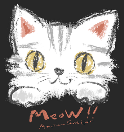 American Shorthair Rough Sketch animal cat character illustration kitten pet