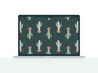 Saguaro Cactus Wallpaper Dark Mode branding cactus illustration daily ui design desktop background graphic design illustration ipad iphone mobile modern phone background phone wallpaper plant app plant illustration seamless pattern ui user experience user interface wallpaper