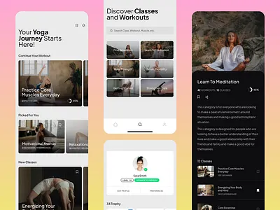 Online Yoga Training App app app design class app concept creative app creative yoga app design gym app minimal app online app online training platform ui ui design ux ux app ux design website yoga app yoga class