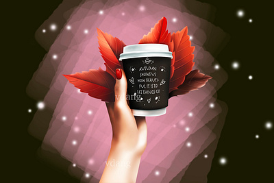 Autumn coffee cup artist autumn design digitalpainting draw girl graphic design illustration