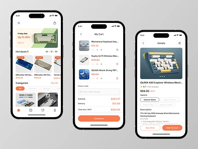 Mechanical Keyboard Store Mobile App clean design ecommerce gaming ios app mobile mobile app shop store ui ui design