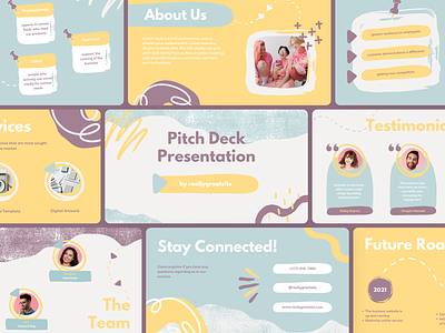 Simple Abstract Pitch Deck Presentation abstrac brand guideline branding business design pitch deck presentation presentation design professional template