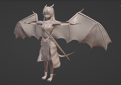 3D Anime Bat Character 3d 3d modeling anime character blender3d graphic design vtuber anime vtuber model