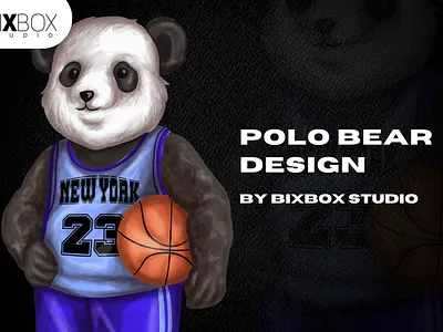 Streetwear Design Polo for T-Shirt - Panda Basketball cartoon character clothing design fashion design graphic design illustration polo bear streetwear design tshirt design