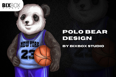 Streetwear Design Polo for T-Shirt - Panda Basketball cartoon character clothing design fashion design graphic design illustration polo bear streetwear design tshirt design