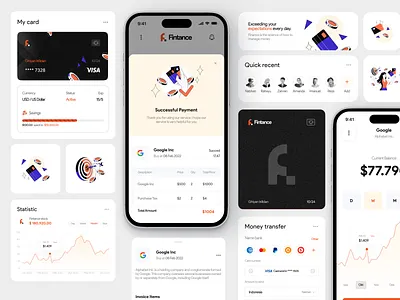 Fintech Assets - Widget bank app banking banking app clean finance finance app financial fintech graph money product product design ui uiux wallet weather widget