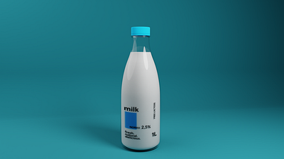 3D Milk Bottle 3d 3d modeling 3d priduct design blender3d graphic design