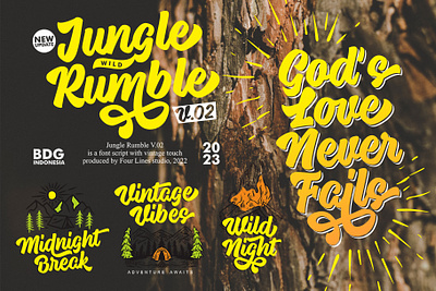 Jungle Rumble - Script Font Retro Style quotable quotes socialmediacontent