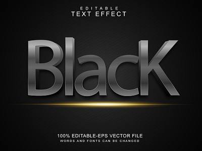 Black editable 3D Text Effect Style 3d black branding graphic design modern style te text effect tyface