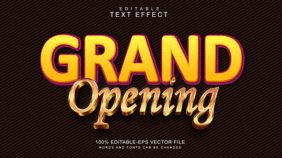 Grand Opening editable 3D Text Effect 3d black branding design grand opening graphic design modern te text effect