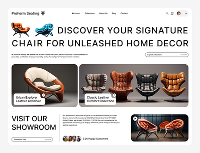 Website design: ProForm business concept font furniture home page landing page typography user interface ux webdevelopment website design