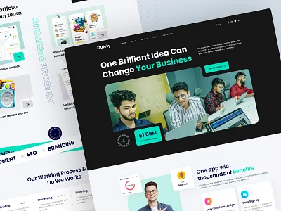 Quiety - Creative agency landing website design agency agency landing page agency portfolio company corporate agency creative agency creative landing page digital agency landing page portfolio website product design typography ui design