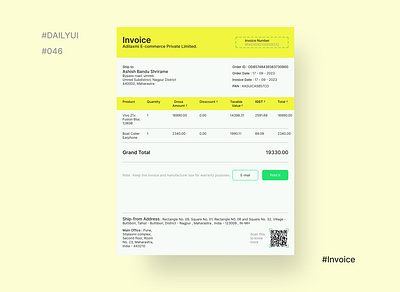 DailyUI Day046 - Invoice corporates dailyuichallenge design figma font invoice learning simpledesign typeface typographydesign uidesign uiuxdesigner