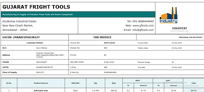 GST INVOICE css graphic design html pdf ui ux website design