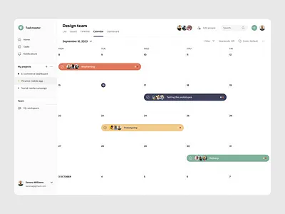 Task management app app calendar dashboard interface kanban product design productivity project management schedule task list task management timeline to do ui ux web app