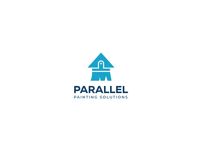 Parallel Painting | Home Paint Logo branding creative logo design graphic design home paint home paint brush home painting logo home roof logo logo 2023 logo design minimal home painting logo minimal logo paint brush paint brush logo