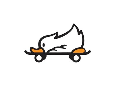 Lazy Skateboard Duck Logo duck logo duckling logo lazy duck logo skateboard duck logo skateboard logo