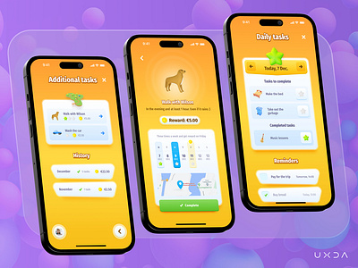 A Kid's Banking App That Improves Family Relationships 3d animation banking banking app blender cx digital economy digital transformation fiancial education finance fintech for children gamification goal oriented illustration ui ui design user experience ux ux case study