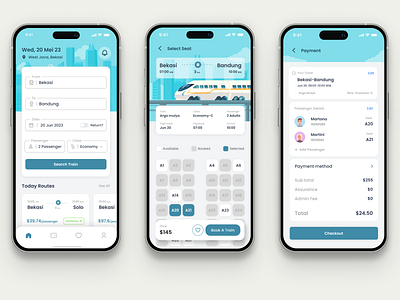 Train booking ticket app app branding design mobile ui