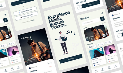 Ticket Concert App concert live music app mobile design ticket app