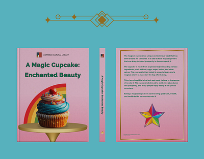 A Magic Cupcake - Enchanted Beauty | Book Cover book book cover book design cake colorful cover cover design cupcake design editoral gold graphic design illustration logo mockup pink rainbow stars table text