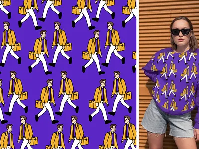 Exploring pattern illustration using @figma character graphics illustration office tshirt