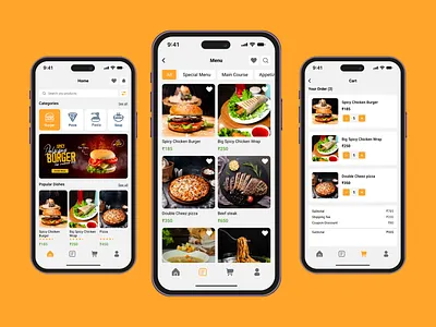 Restaurant App UI Design branding design graphic design logo mobile app typography ui ui desing ux
