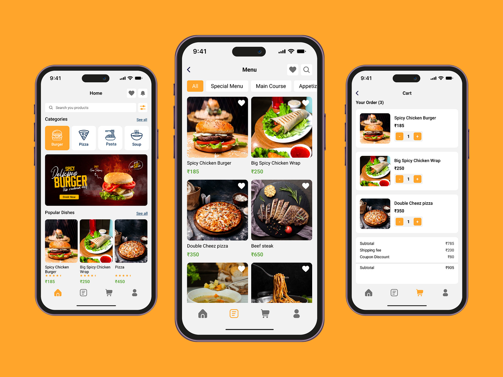 Restaurant App UI Design by vajid ghachi on Dribbble