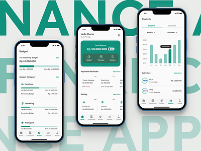 Finance App Design app finance budget app exploration figma finance app green app mobile app mobile ui money app product design ui uiux ux