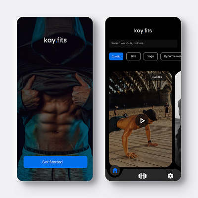 Kay Fits. A fitness App app branding design fitness ui ux