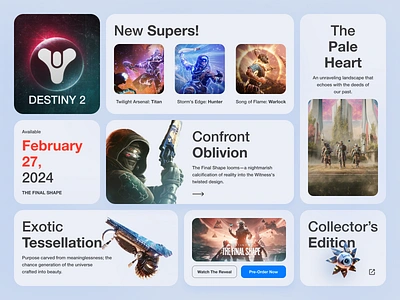 DESTINY 2 - The Final Stand showcase bentobox branding dashboard design designtrend destiny2 gaming inspiration interface minimal new productdesign ui uidesign uxdesign web3 webdesign