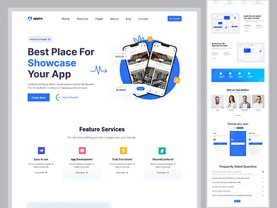 Website UI Design app app landing page clean design design ui feature landing page marketing product design seo typography ui ui ux user experience ux website website design