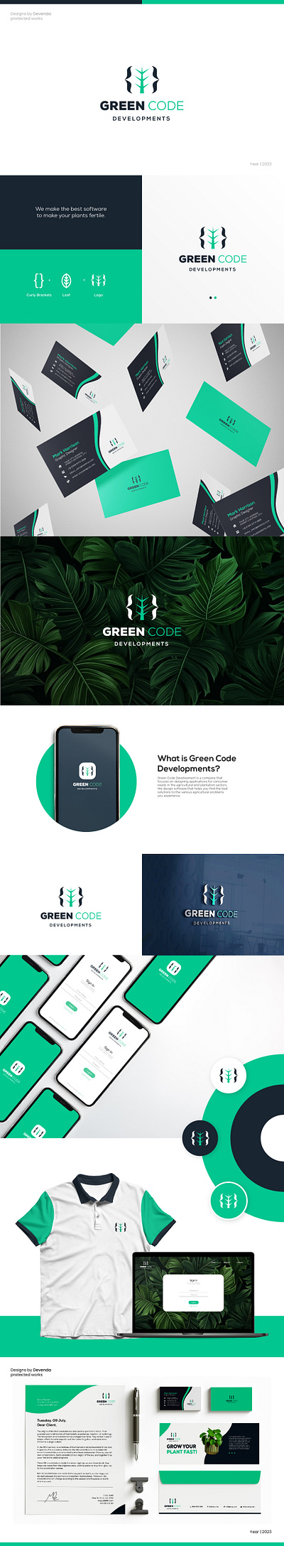 Logo & Brand Identity Pack for Green Code Developments advertising agency agriculture app design app logo brand branding design graphic design icon identity logo logo design ui