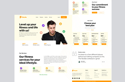 Fitness landing page design fitness graphic design landing page ux ux ui