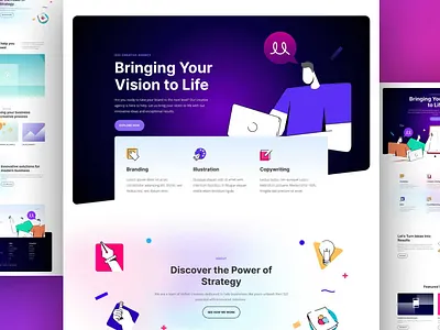 Marketing Layout Pack chat dasdhboard diffused shadows divi elegantthemes flat gradient icon illustration marketing
