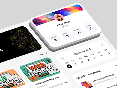 Student Dashboard - UI design dashboard design design studio ed tech learning lms student ui studentdasboard ui ux