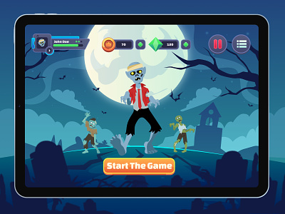 🎮Zombie - Mobile Game UI Concept game gamepad ipad game landingpage orenji ui zombie