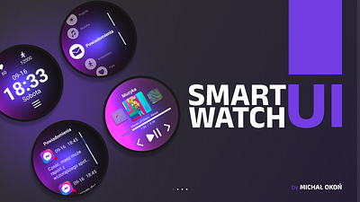 Simple Smartwatch UI app concept gradient graphic design minimal modern purple simple smarwatch typography ui ux wearables